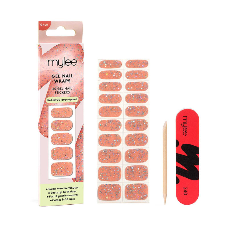 Mylee Candy Floss gel nail wraps 20pcs (British brand)