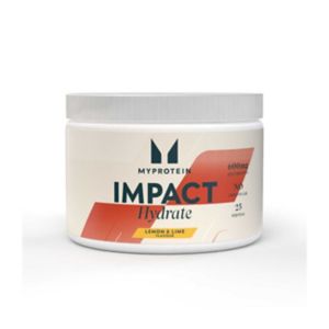 Myprotein Impact Hydrate Lemon Lime powder tub, imported from the UK
