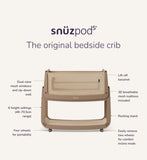 Snuz Pod 5 Bedside Crib Mocha For Babies (British brand)
