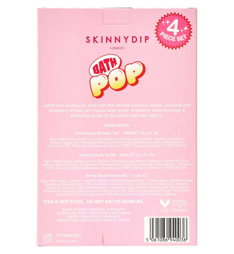 Skinnydip London Supermarket Shower Gel Set with Facemask and Loofah (British brand)