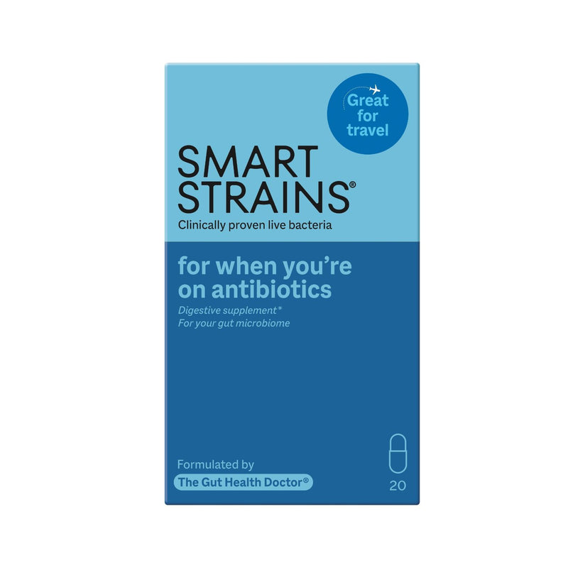 SMART STRAINS probiotic for antibiotics and travel 20 capsules (British brand)