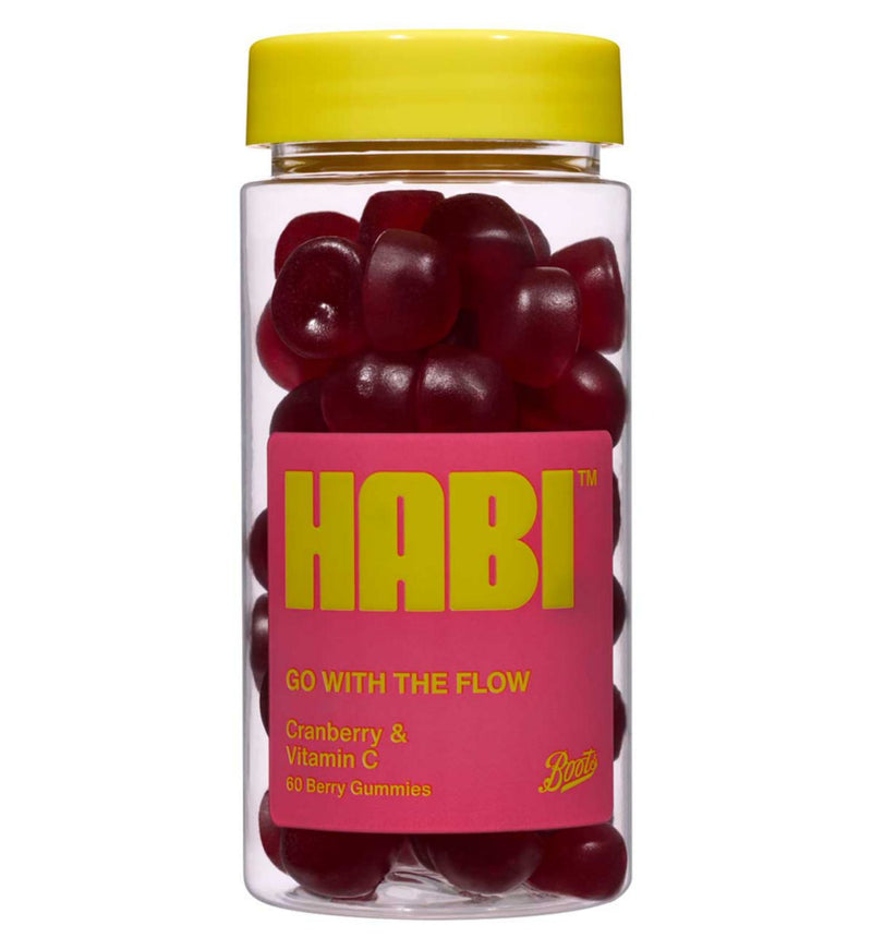 HABI Go with Flow Cranberry & Vitamin C gummies 60s, UK version