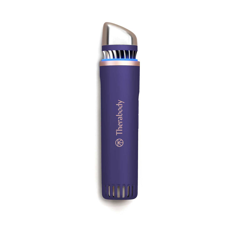 Therabody depuffing wand in indigo, imported from the UK
