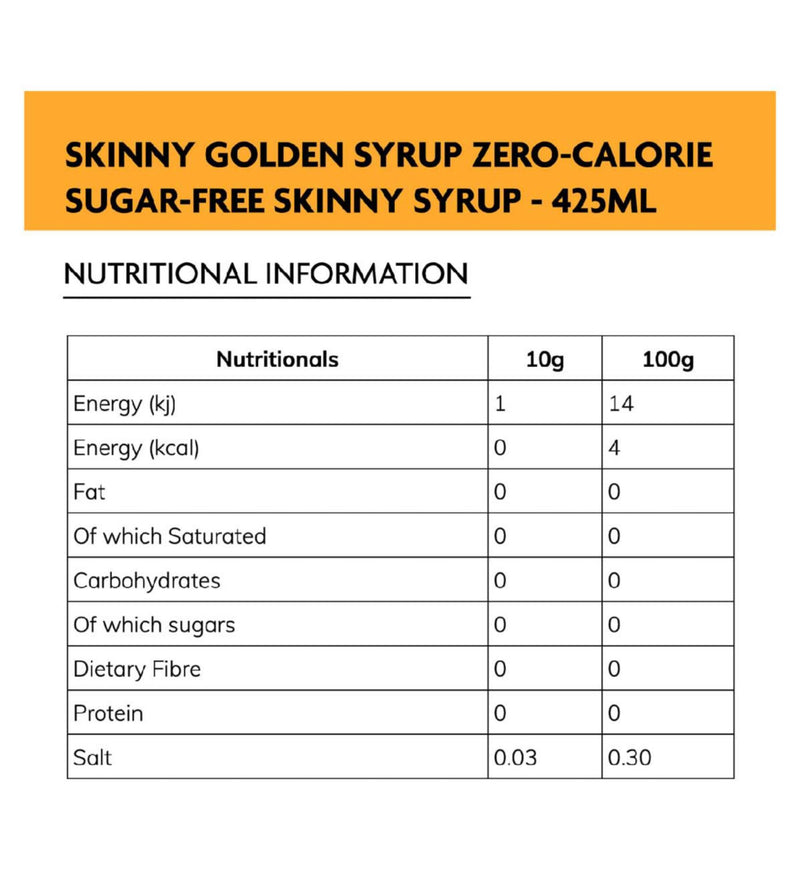 Skinny Food Co golden syrup zero calorie 425ml (British brand)
