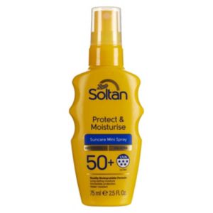 Soltan Protect and Moisturise Mini Sonnencreme Spray SPF50+ Sonnenschutz 75ml