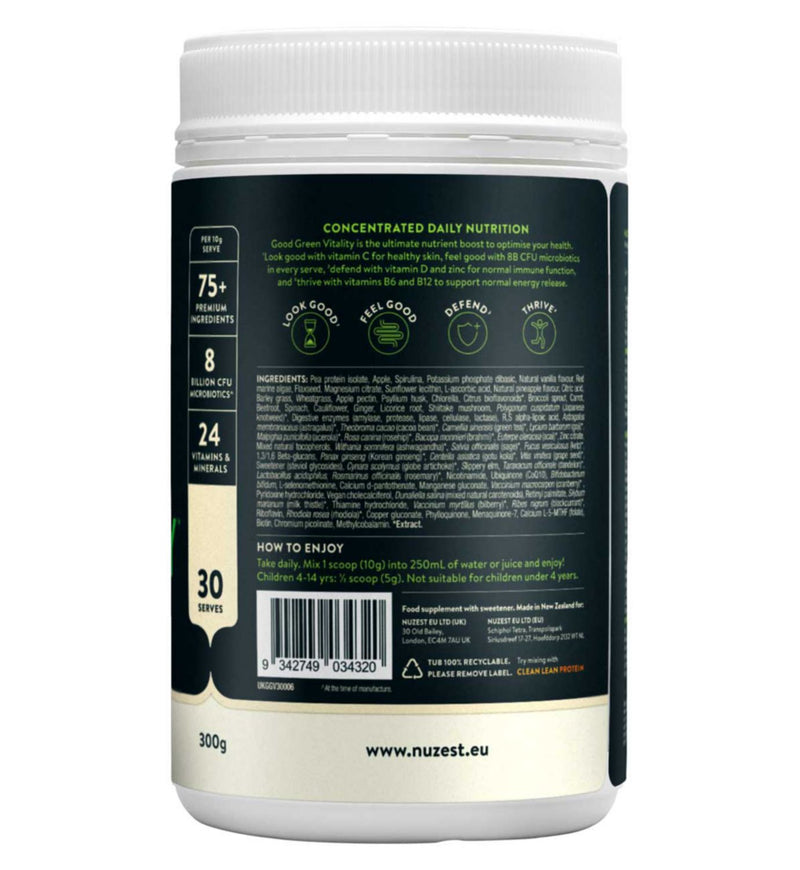 NUZEST Good Green Vitality Greens Powder 300g, UK version