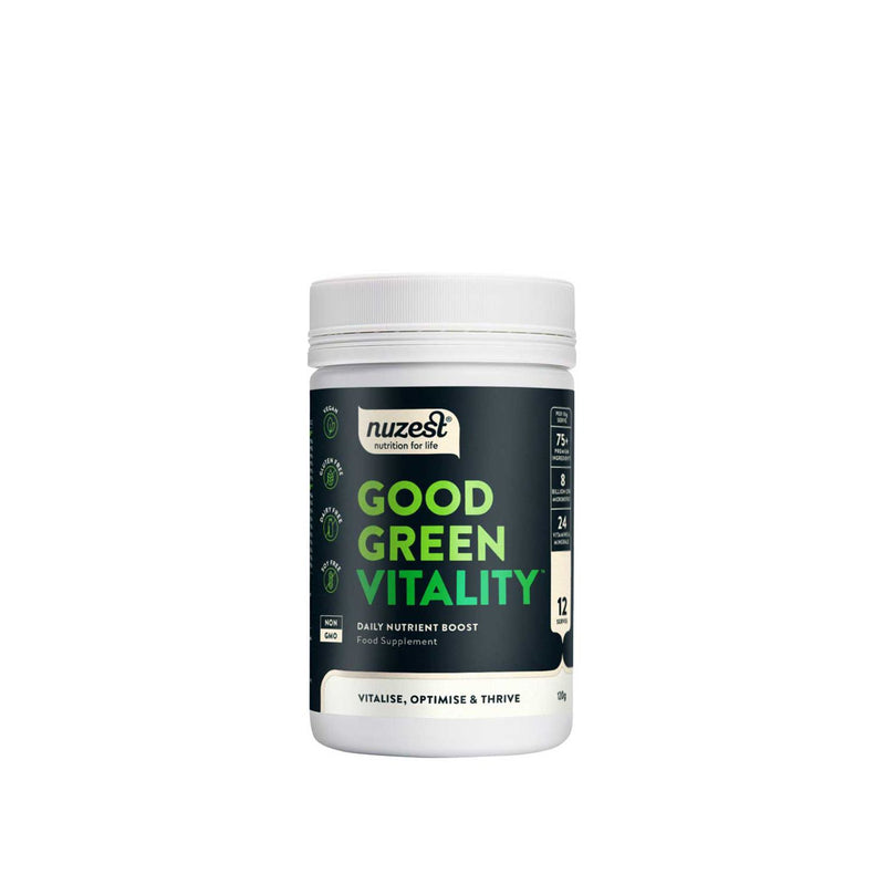 NUZEST Good Green Vitality Greens Powder 120g, imported from the UK