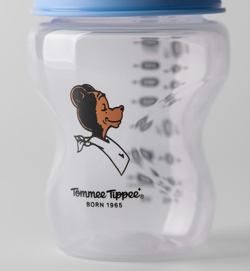 Tommee Tippee 60th anniversary bib and bottle gift set, UK version