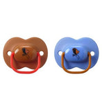 Tommee Tippee Soother Blue Brown 0-6m Duo, imported from the UK