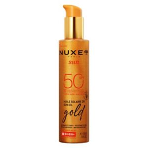 Nuxe sun oil gold shimmer SPF50 150ml, imported from the UK