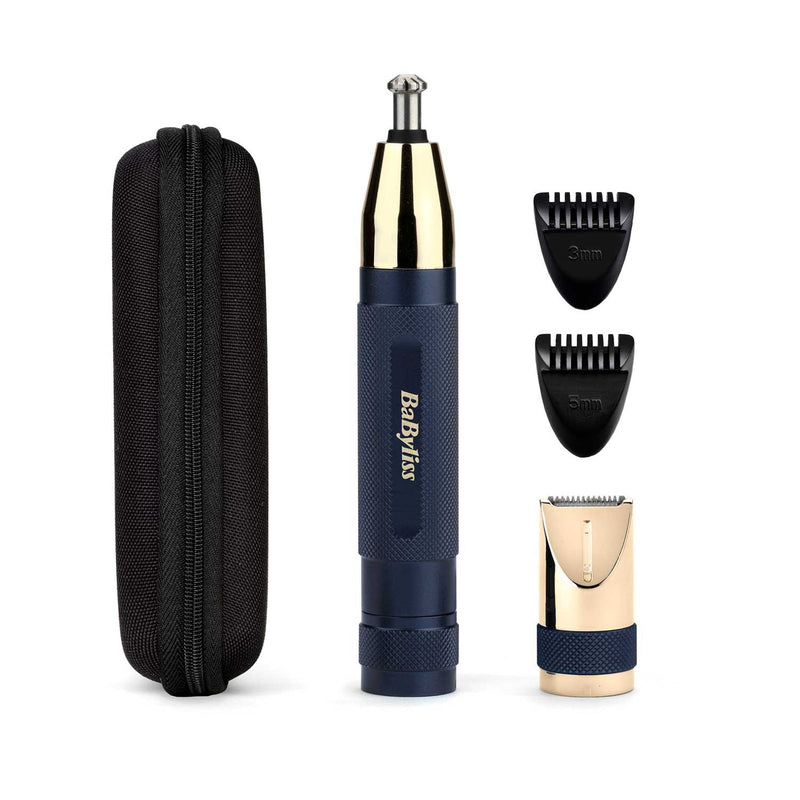 BaByliss cordless nose ear eyebrow trimmer navy gold - British product