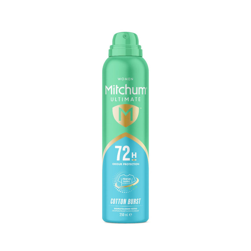 Mitchum Women's Cotton Burst Anti-Perspirant Spray 250ml, imported from the UK