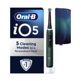 Oral-B iO5 Forest Green electric toothbrush with travel pouch - British product