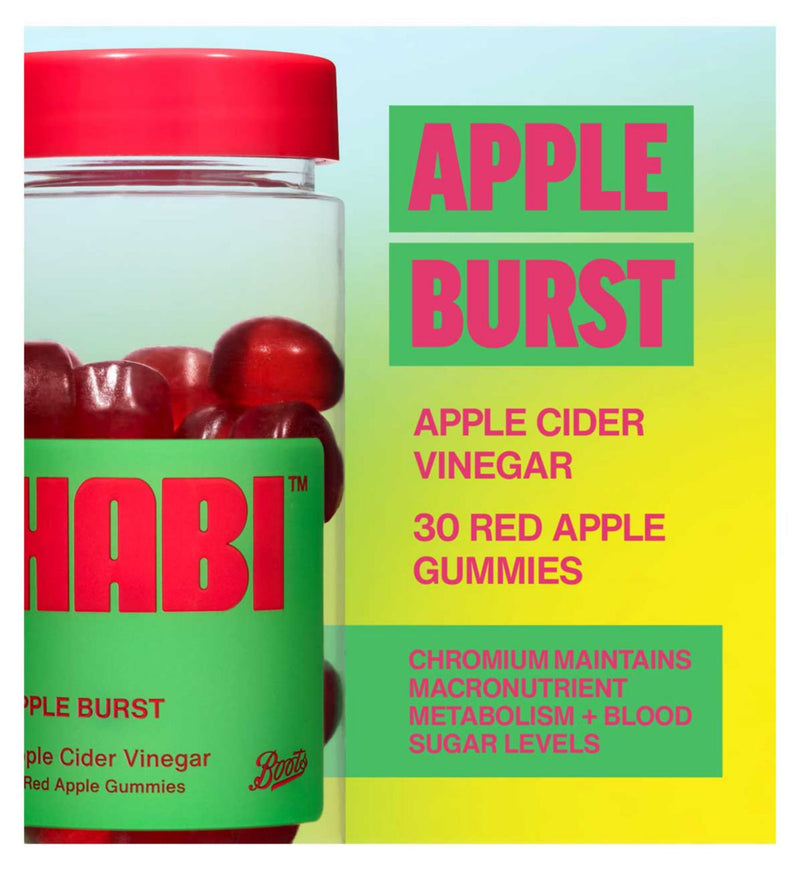 HABI apple cider vinegar gummies Apple Burst 30s (British brand)