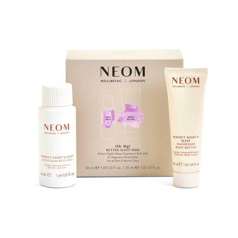 Neom Better Sleep Duo magnesium bath milk and body butter set (British brand)