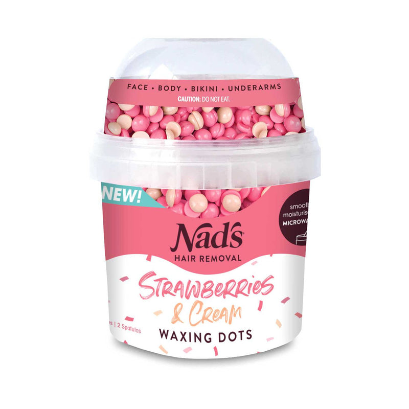 Nads Waxing Dots Strawberries & Cream Scent Hard Wax 200g, UK version