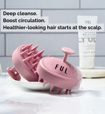 FUL Scalp Massager Brush Pink Silicone Cleanser - British product