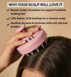 FUL Scalp Massager Brush Pink Silicone Cleanser - British product