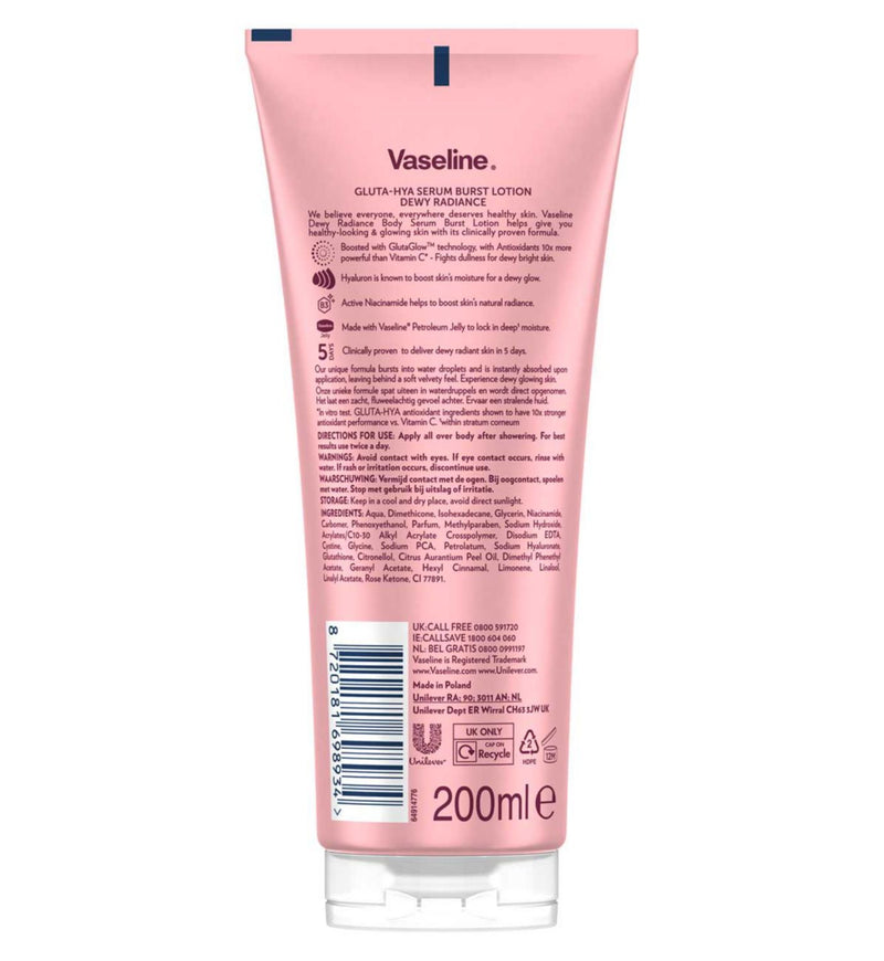 Vaseline Gluta-Hya Serum Burst Lotion 200ml (British brand)