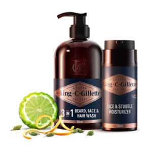 Ensemble King C Gillette Face Wash Moisture, version UK