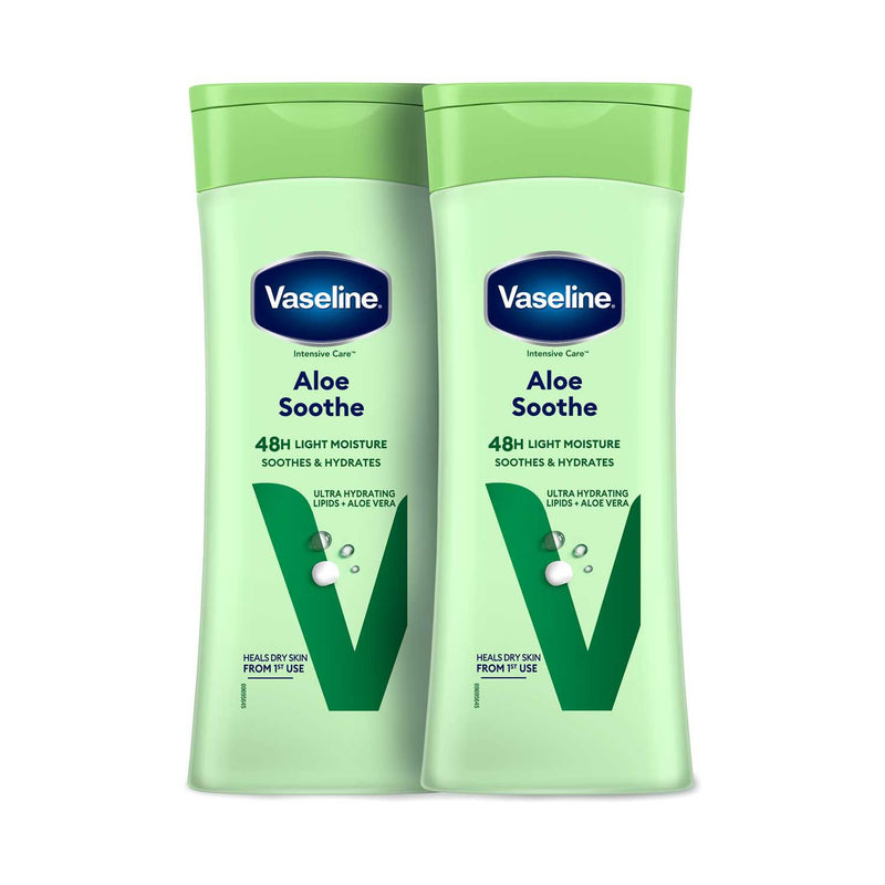Vaseline Intensive Care Aloe Soothe Body Lotion 400ml x2 (British brand)