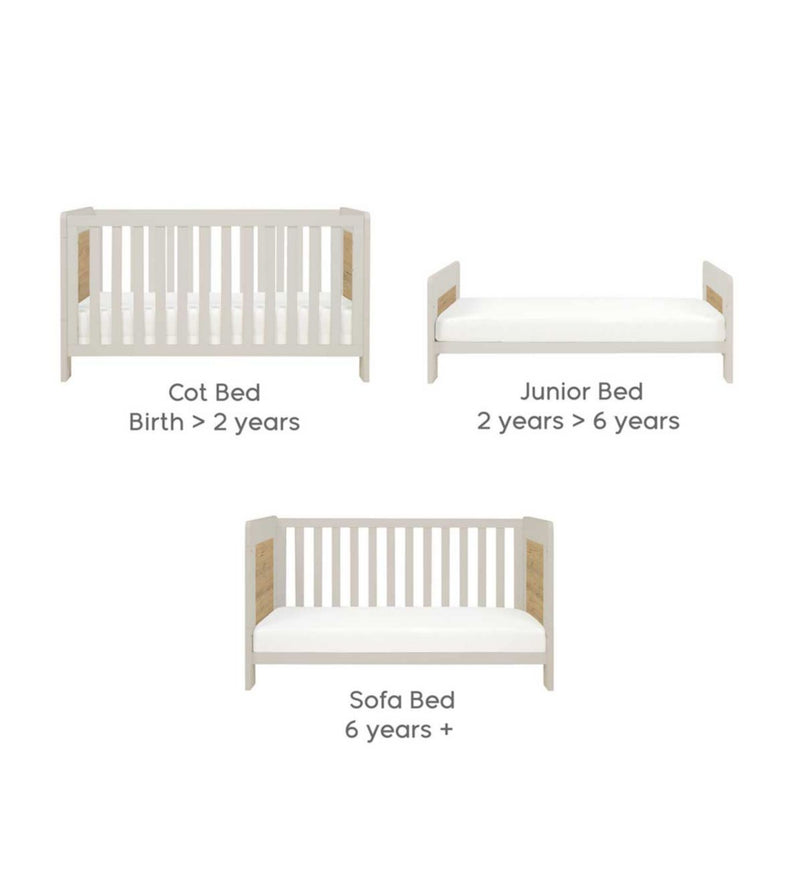 Tutti Bambini cot bed White Sand Distressed Oak - British product