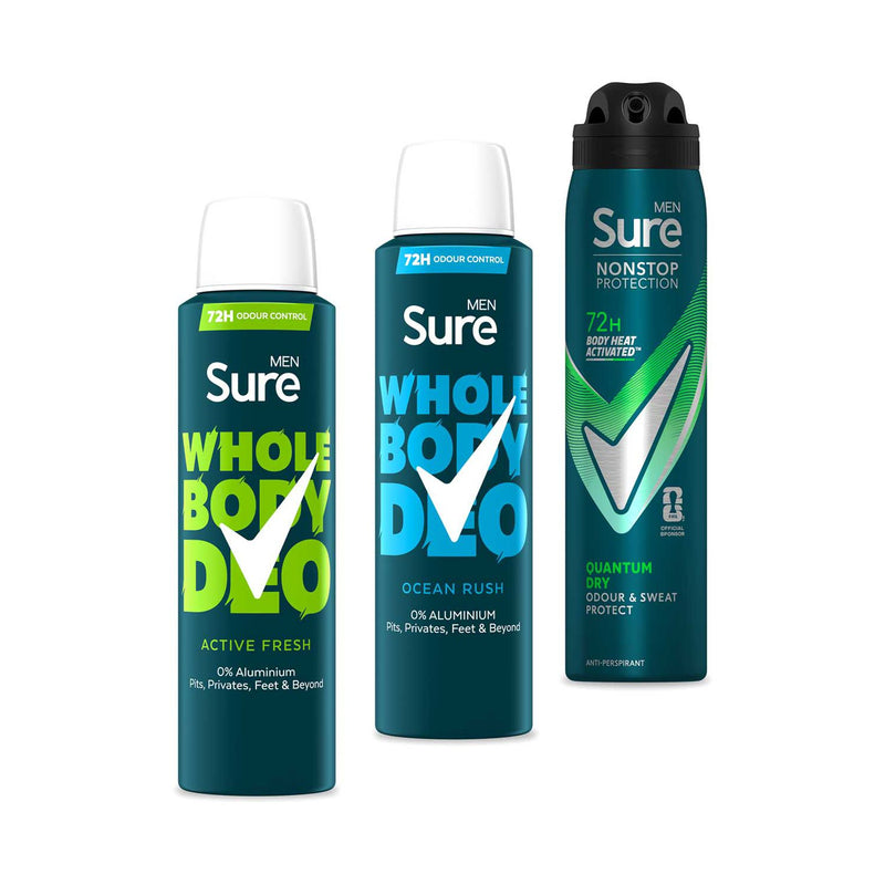 Sure Men Whole Body Antiperspirant Bundle (British brand)