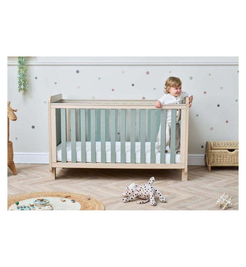 Tutti Bambini Kuba Cot Bed Golden Oak and Sage Weave (British brand)
