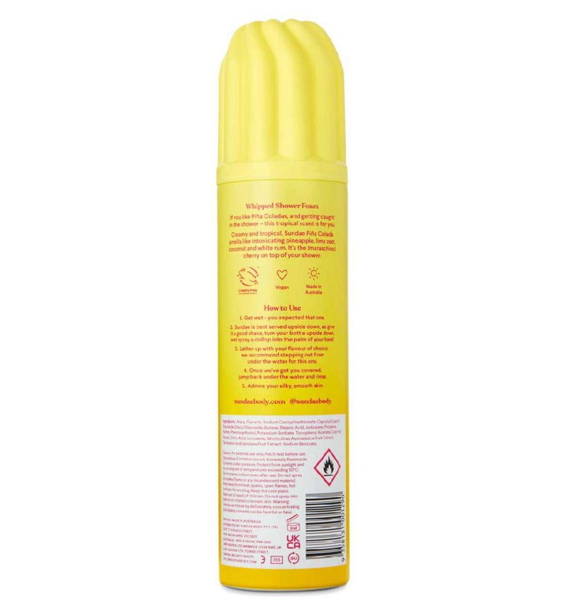 Sundae Pina Colada whipped shower foam 265ml, imported from the UK