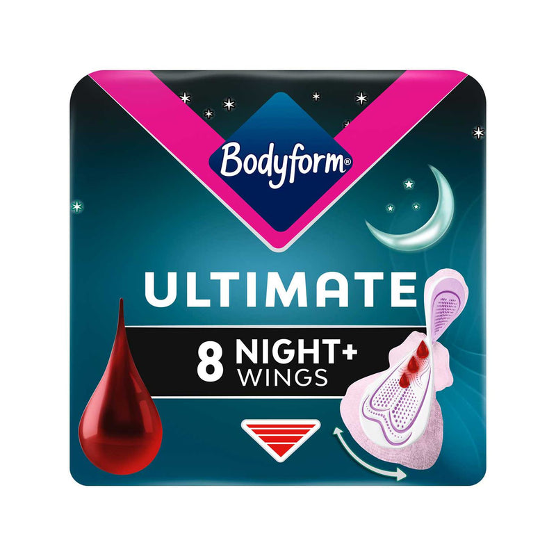 Bodyform Ultimate Ultra Night Wing 8pk - British product