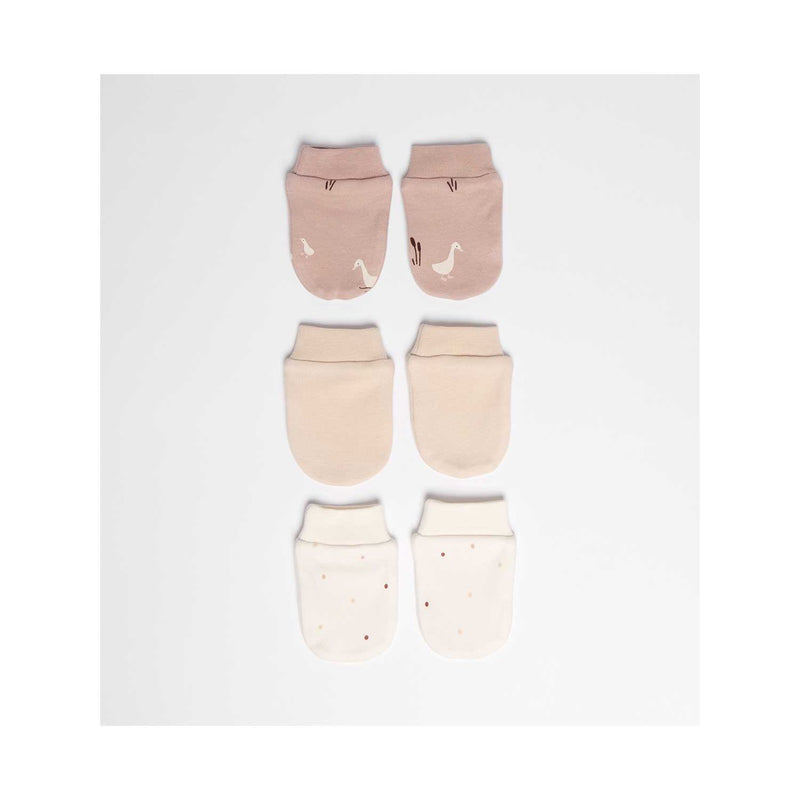 Maybe Baby 3 pack mittens cotton duck pattern - British product