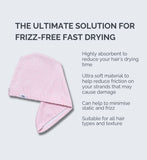 FUL microfibre hair towel wrap super absorbent quick-dry turban, imported from the UK