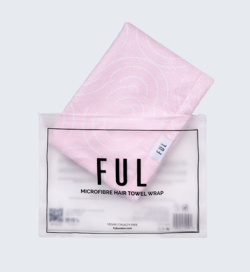 FUL microfibre hair towel wrap super absorbent quick-dry turban, imported from the UK