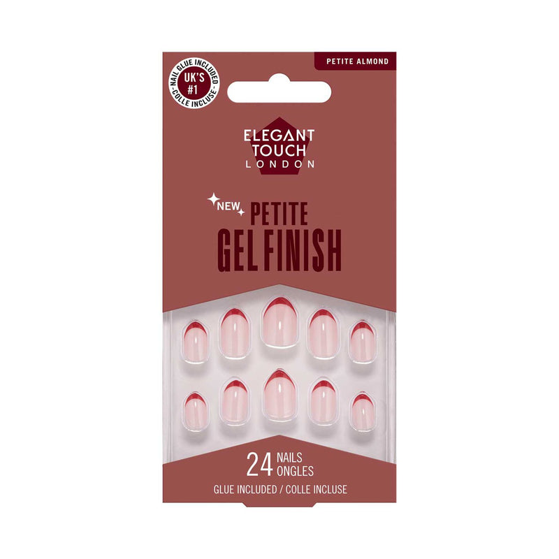 Elegant Touch Red Tips false nails almond shape, UK version