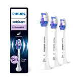 Philips Sonicare sensitive toothbrush heads 3 pack white (British brand)