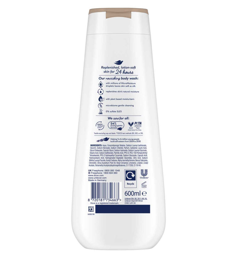 Dove Nourishing Silk Body Wash 600ml - British product
