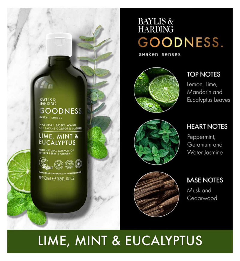 Baylis & Harding Goodness Awaken body wash 500ml - British product