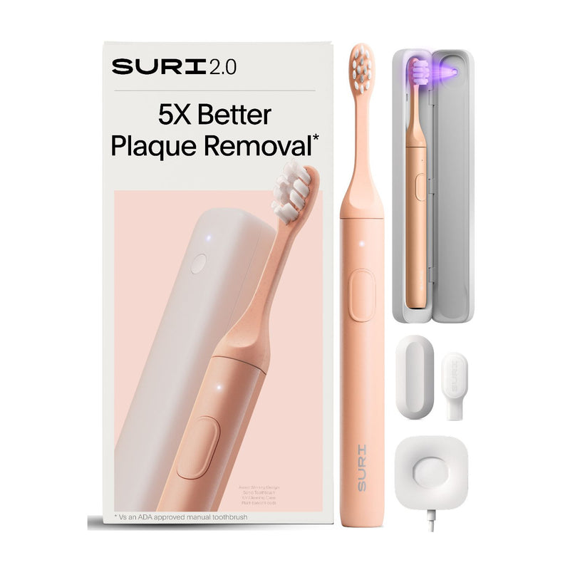 SURI 2.0 sonic electric toothbrush Sunset Bloom with UV case, imported from the UK