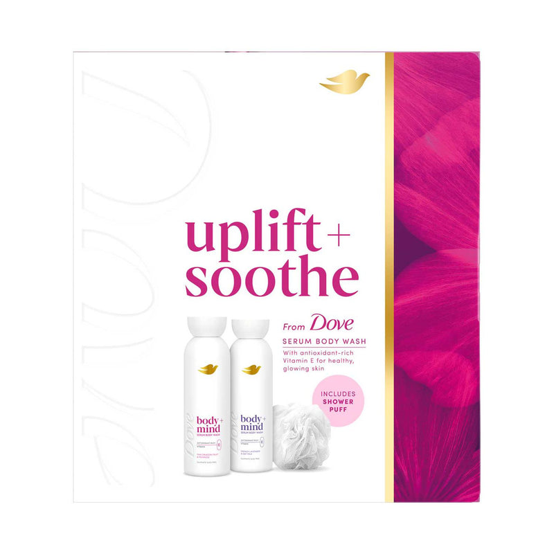 Dove Body + Mind gift set, two serum body washes, imported from the UK