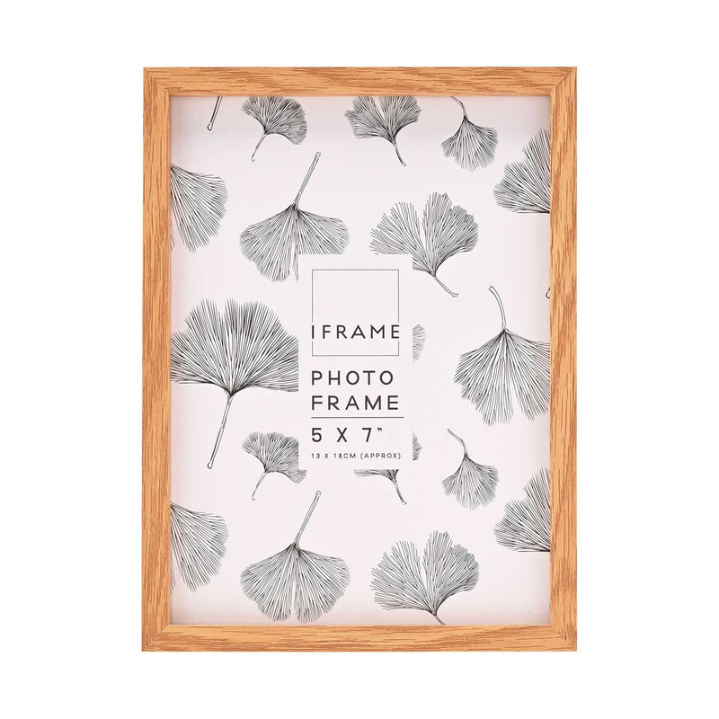 iFrame light wood thin edge 5x7 inch photo frame, UK version