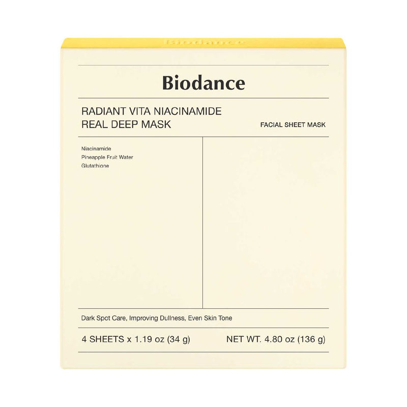 Biodance Radiant Vita Niacinamide Real Deep Mask 34g 4s - British product