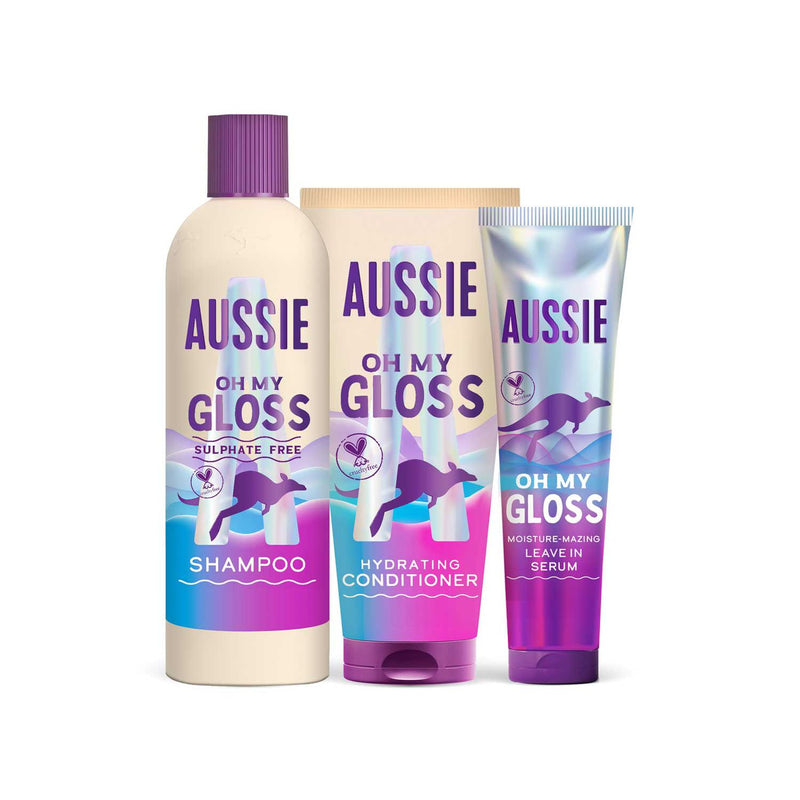 Aussie Oh My Gloss Hair Care Bundle 400ml 200ml 160ml - British product