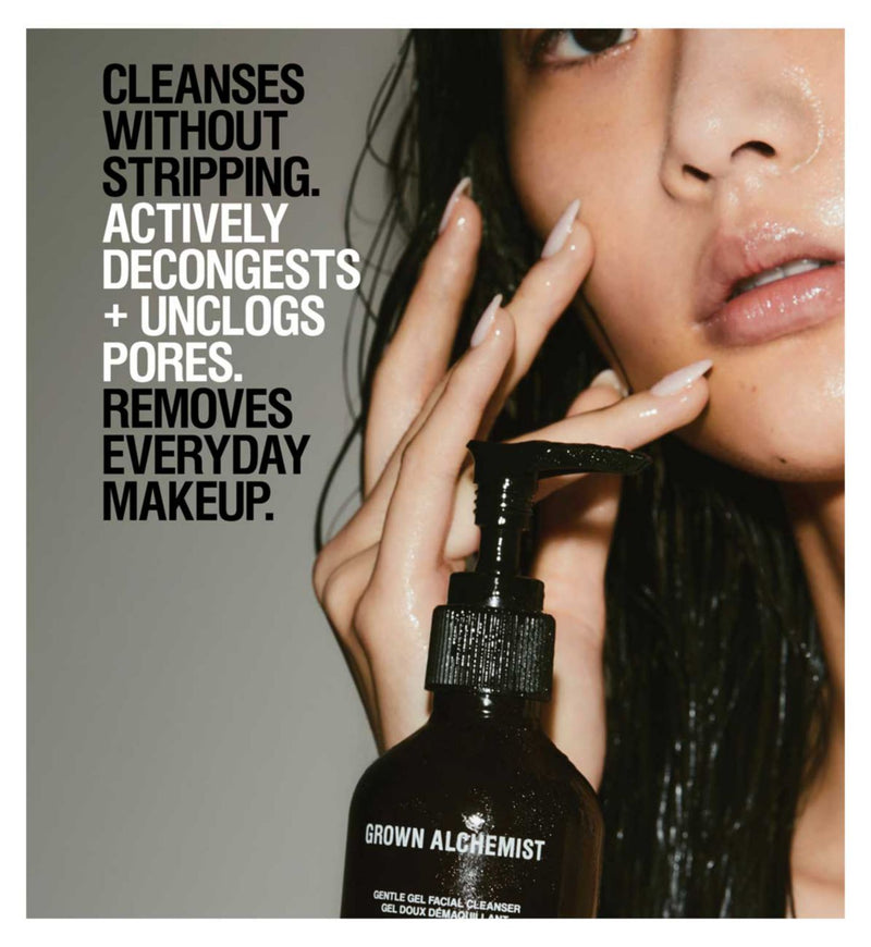Grown Alchemist gentle gel facial cleanser 50ml, imported from the UK