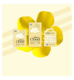 Silver Cloud large frilly scrunchies yellow and white set (British brand)