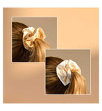 Silver Cloud large frilly scrunchies yellow and white set (British brand)