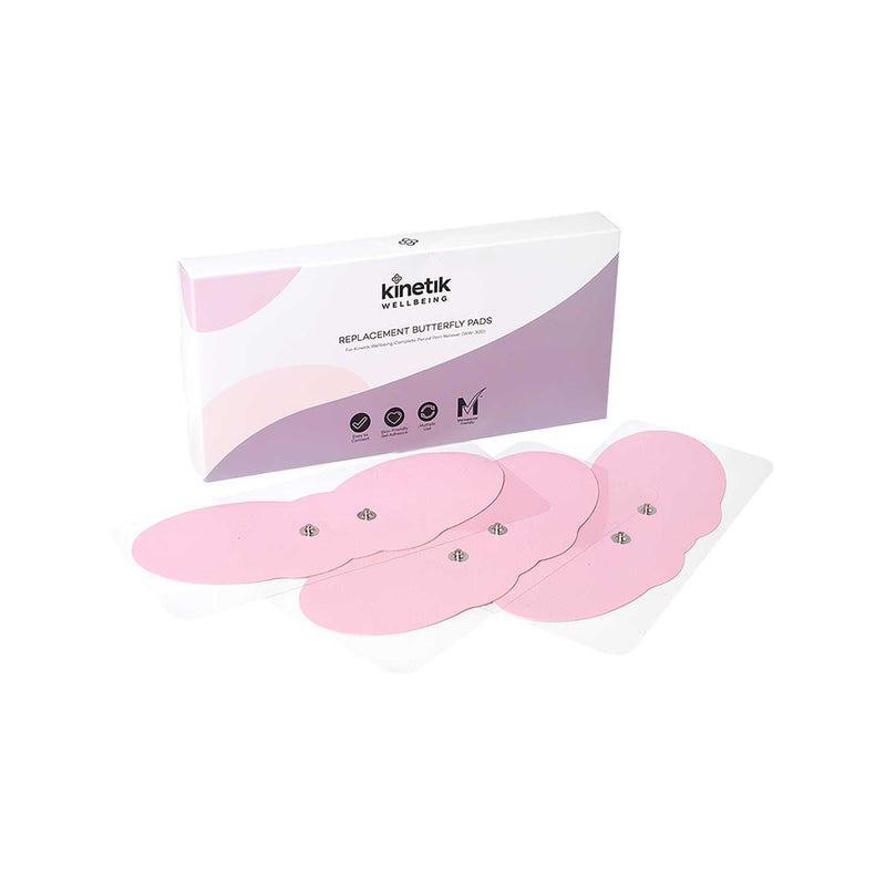 Kinetik Wellbeing butterfly TENS pads, imported from the UK