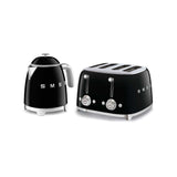 Smeg 50's style kettle and toaster set black, imported from the UK