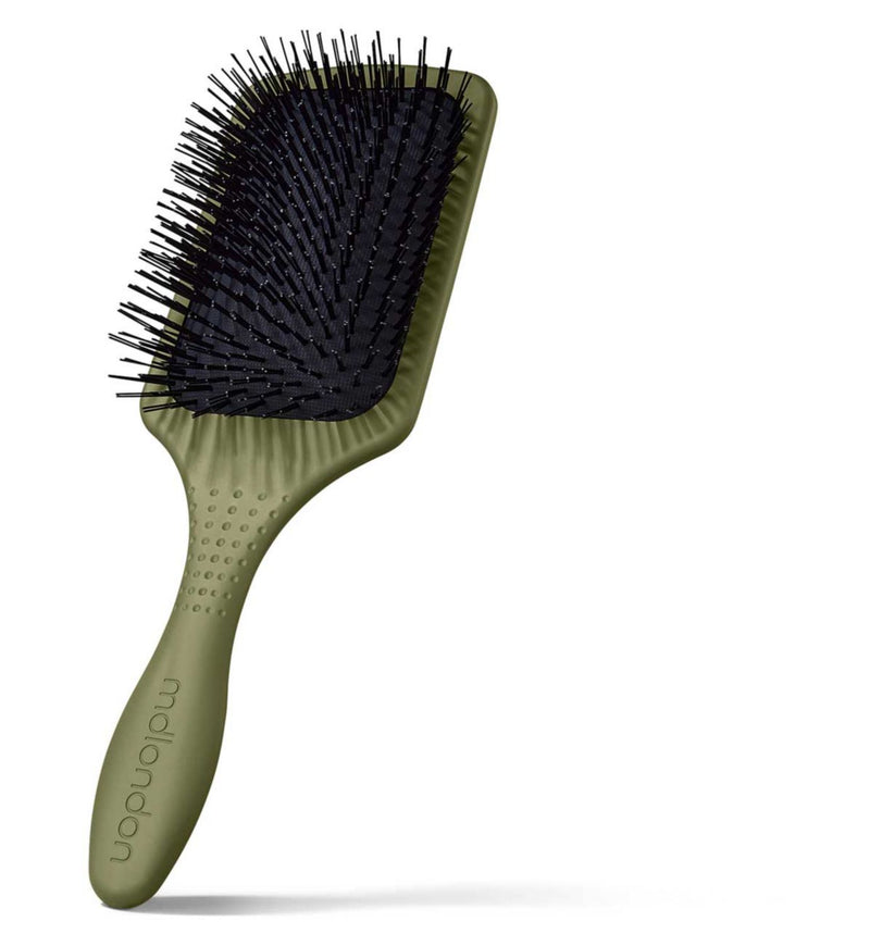 mdlondon cushioned paddle hairbrush olive green (British brand)