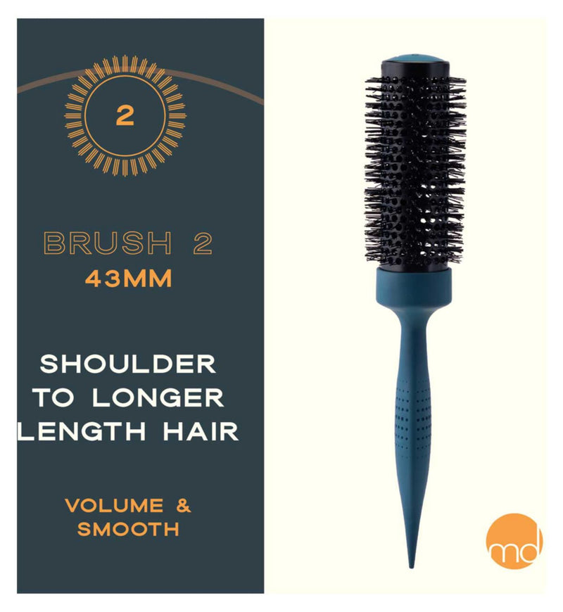 mdlondon Radial 2 hairbrush olive green 43mm ceramic radial brush, imported from the UK