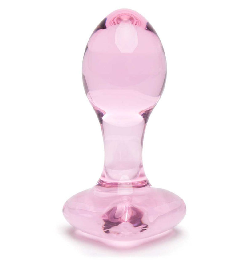 Lovehoney small heart glass butt plug, imported from the UK